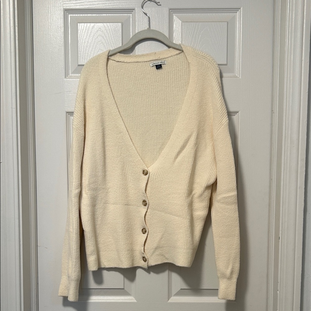 American Eagle Outfitters Cream Cardigan Sweater